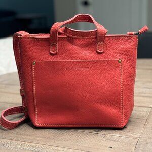 Portland Leather Goods Mini Crossbody Tote with Zipper Sugar New